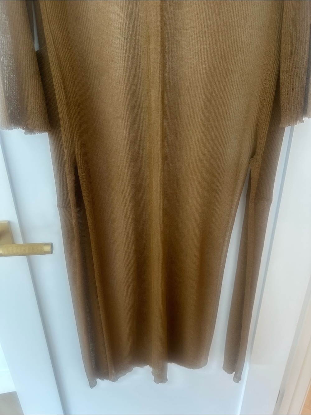Zara Brown Lightweight Longline Knit cardigan jacket - Picture 12 of 14